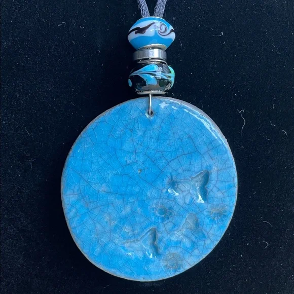 Clay Pendant Necklace Handmade by Me OOAK - Picture 3 of 7